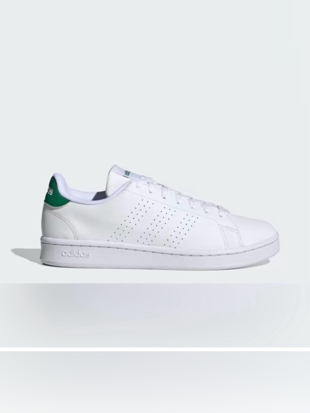 Adidas Men’s Advantage Sneakers Cloud White/Green Casual Career Size 8